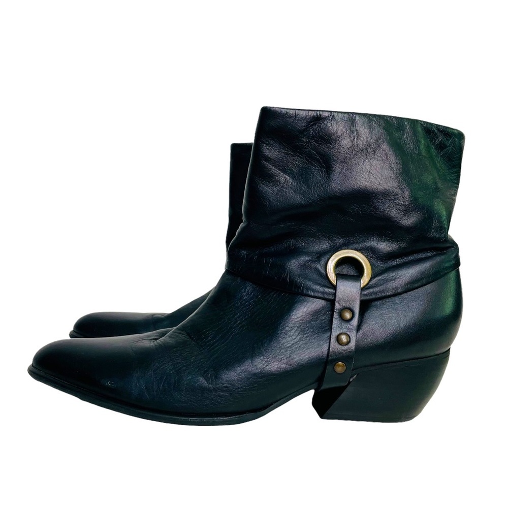 Matisse Booties Dennie Short Black Low Heel Leather 8.5